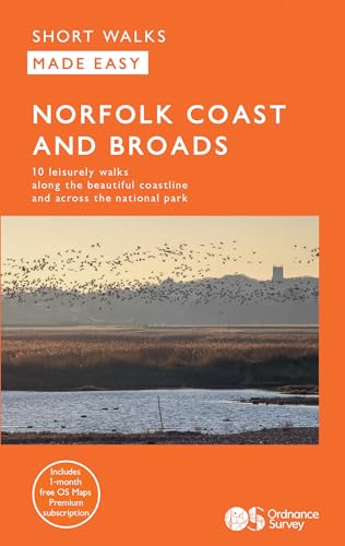 Orange book cover featuring Norfolk Coast and Broads title, text, and a landscape photo.