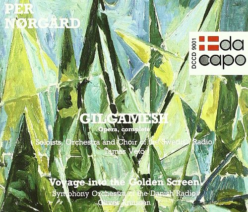 CD cover for Per Nørgård’s “Gilgamesh” opera, abstract green and yellow painting.