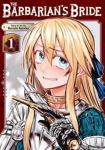 Manga cover featuring a nervous blonde woman in armor holding a dagger.