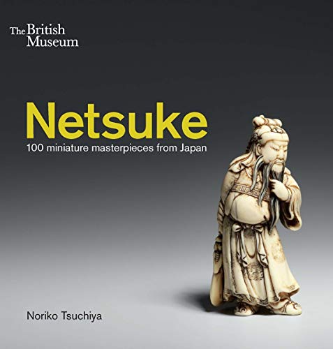 Book cover featuring a carved ivory netsuke figure of an elderly man against gray.