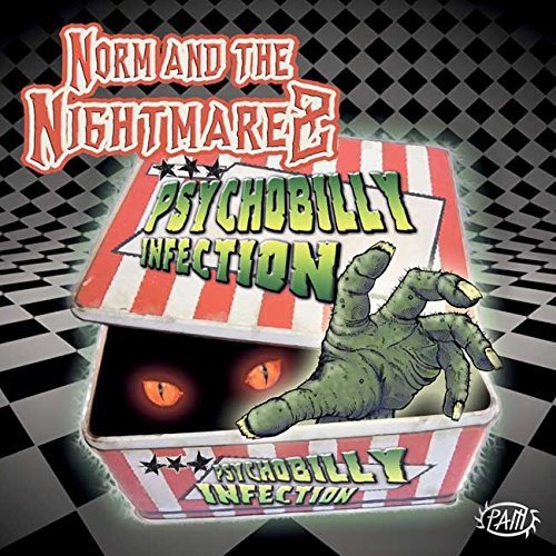 CD cover for "Psychobilly Infection" featuring a hand emerging from a box.