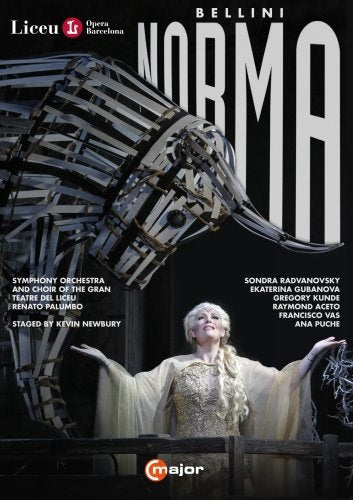 DVD cover for Bellini’s opera *Norma* at Gran Teatre del Liceu.