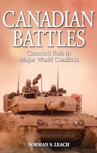 Book cover: "Canadian Battles" with soldiers operating a tank in a desert.