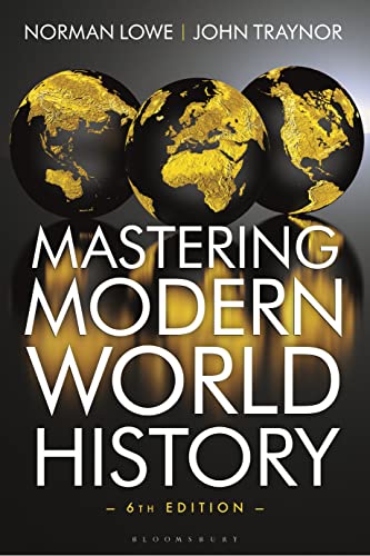 Book cover: "Mastering Modern World History," 6th edition, with golden globes.