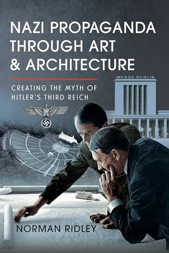 Book cover showing two men examining architectural blueprints with Nazi symbols and buildings behind them.