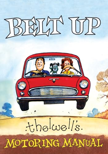 Red cartoon car with driver, passenger, and dog, book cover.