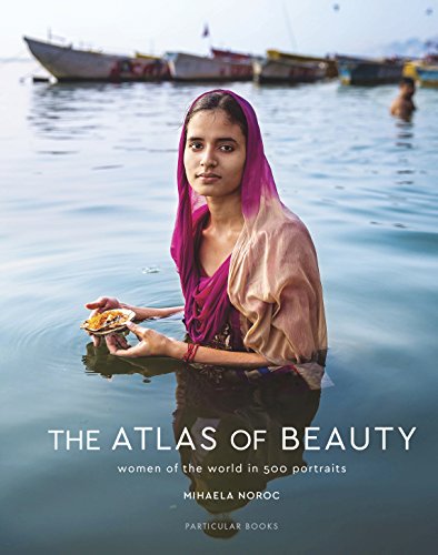 Woman in water with offering, book cover titled "The Atlas of Beauty".