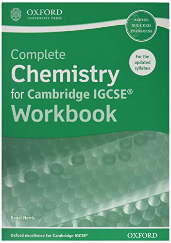 Green textbook cover with “Complete Chemistry for Cambridge IGCSE® Workbook” title.