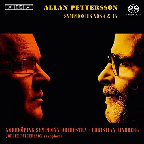 CD cover featuring portraits of two men, Allan Pettersson symphonies.