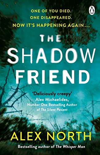 Book cover for “The Shadow Friend” with dark forest imagery.