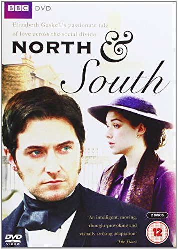 DVD cover featuring a man and woman in 19th-century attire, with title "North & South".