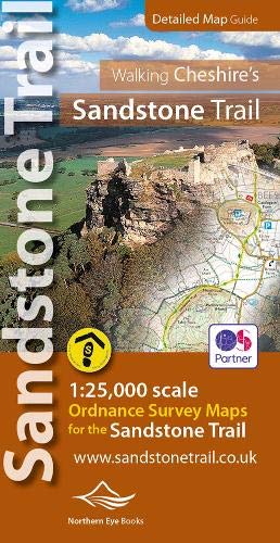 Map book cover featuring Cheshire’s Sandstone Trail and Beeston Castle.