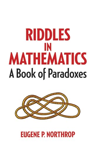 Book cover titled Riddles in Mathematics with an illustration of a knotted rope.