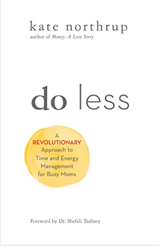 Book cover with title "do less" and a yellow watercolor splash.
