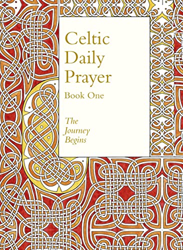 Book cover with Celtic knotwork border and title "Celtic Daily Prayer.