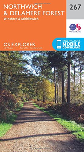 Ordnance Survey Explorer map 267 of Northwich, Delamere Forest area.