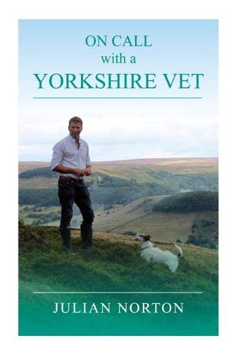 Book cover: vet with dog on grassy hill, Yorkshire landscape.