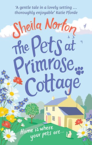 Book cover with cottage illustration, colorful flowers, and title text.