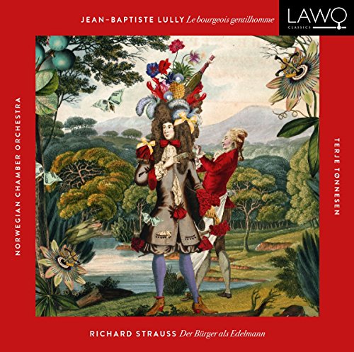 Red CD cover with 18th-century styled illustration of two men in ornate attire.