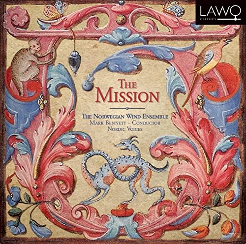 CD cover for “The Mission” by the Norwegian Wind Ensemble, ornate design.
