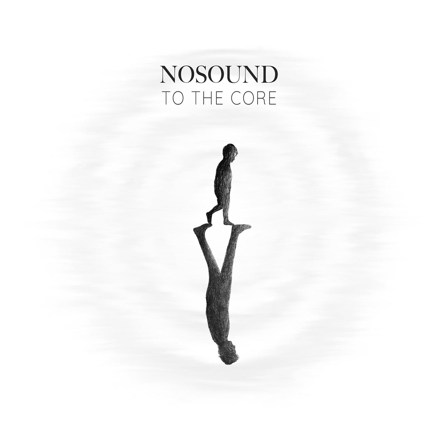 Album cover for Nosound’s “To The Core” featuring a sketched figure balancing another.