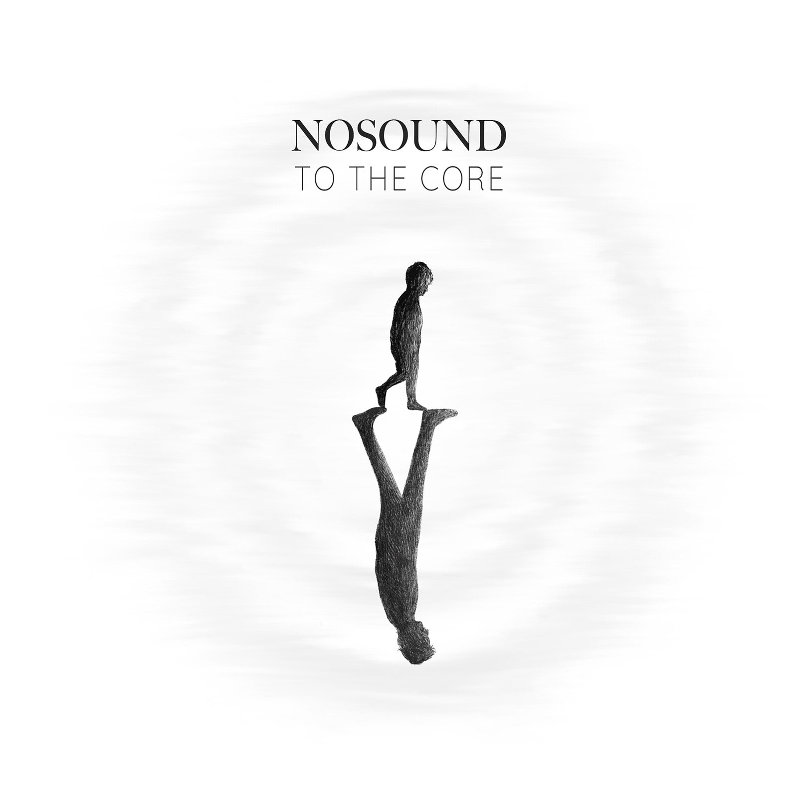 Album cover for Nosound’s “To The Core” featuring a sketched figure balancing another.