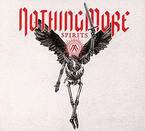 CD cover for Nothing More’s “Spirits” featuring a skeletal figure with wings.