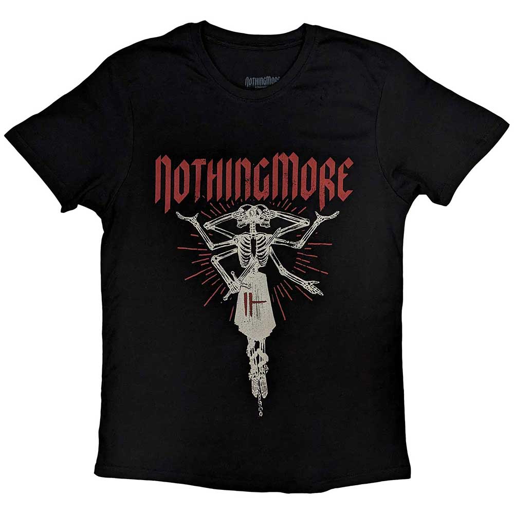 Black unisex t-shirt with "Force" graphic, medium size, barcode visible.