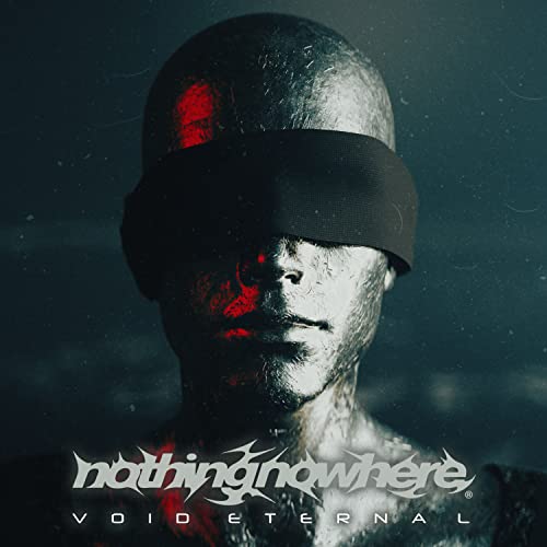 Blindfolded figure with red glow, album cover for nothing,nowhere.’s VOID ETERNAL.