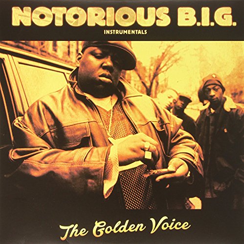 Vinyl album cover featuring Notorious B.I.G. standing by a car with other men.