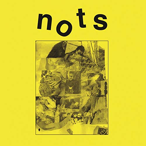 Yellow album cover for "Nots" featuring a collage of figures and textures.