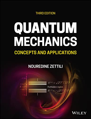 Black textbook cover for "Quantum Mechanics" with equations and abstract graphics.