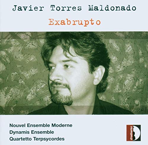 CD cover: portrait of composer Javier Torres Maldonado, green background.