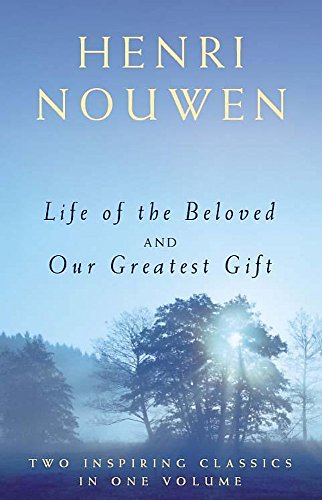 Book cover with author Henri Nouwen, trees, and a sunburst.
