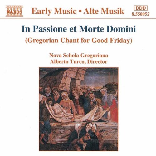 White CD cover with "In Passione et Morte Domini" text and a religious painting below.