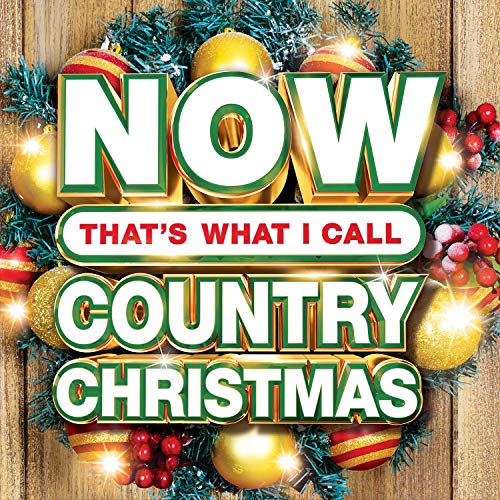 “Now Country Christmas” CD cover with festive holiday decorations.
