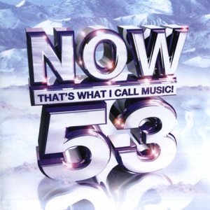 “NOW 53” music compilation CD cover with large, metallic lettering.