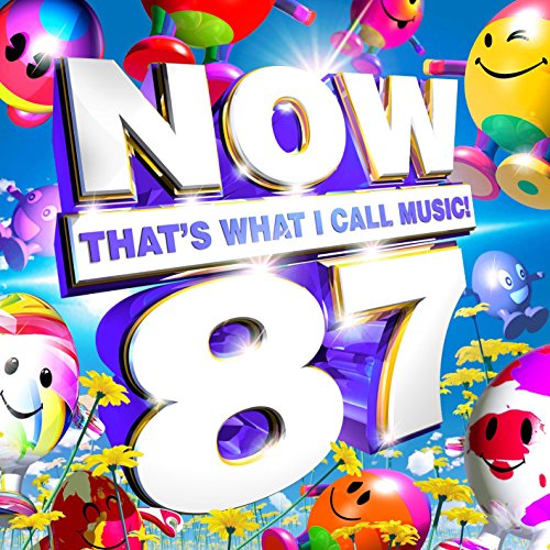 CD cover for “NOW That’s What I Call Music! 87” with colorful emoji balloons.
