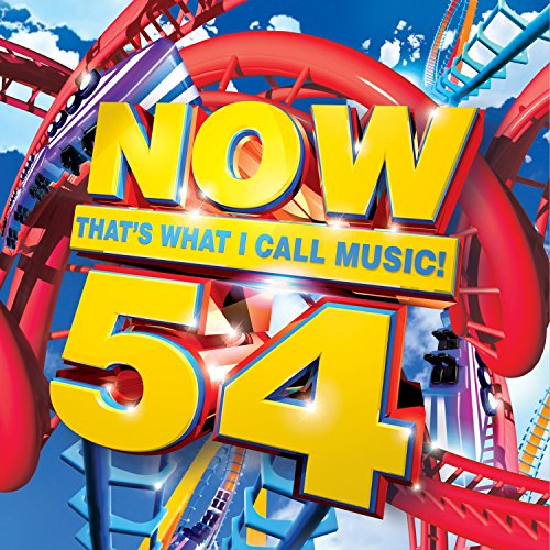 CD cover for “NOW 54” featuring a yellow number and rollercoaster.