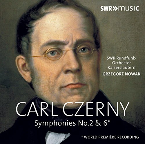 Portrait of composer Carl Czerny with album title and orchestra details.