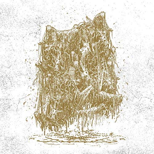 Detailed, textured sketch of a dark, overgrown, and decaying structure.