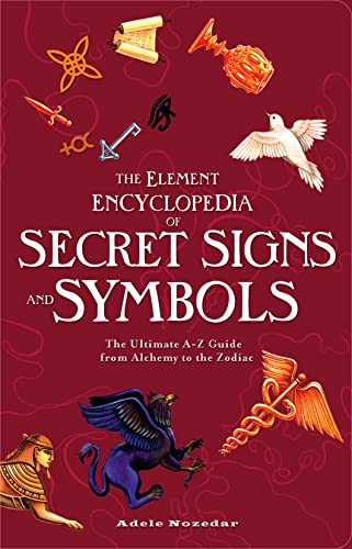 Book cover with symbols, including a griffin, sphinx, and caduceus.
