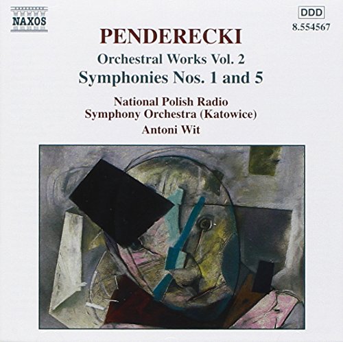 CD cover for Penderecki’s Orchestral Works Vol. 2, abstract portrait.