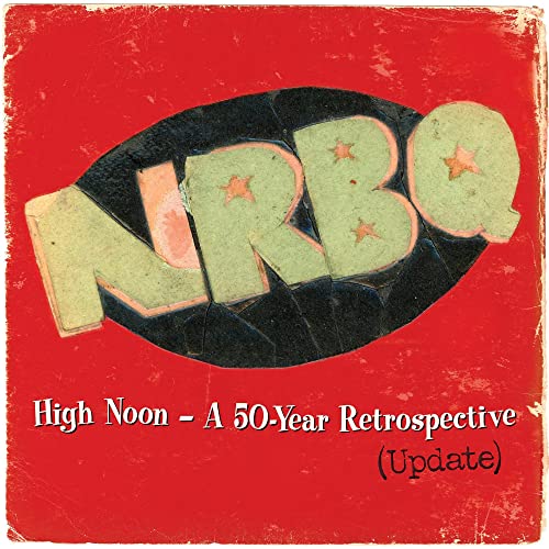 Vinyl album cover with red background, black oval, and large green NRBQ lettering.