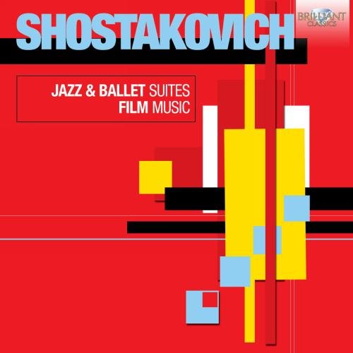 Red CD cover with geometric shapes and "SHOSTAKOVICH" in light blue text at the top.