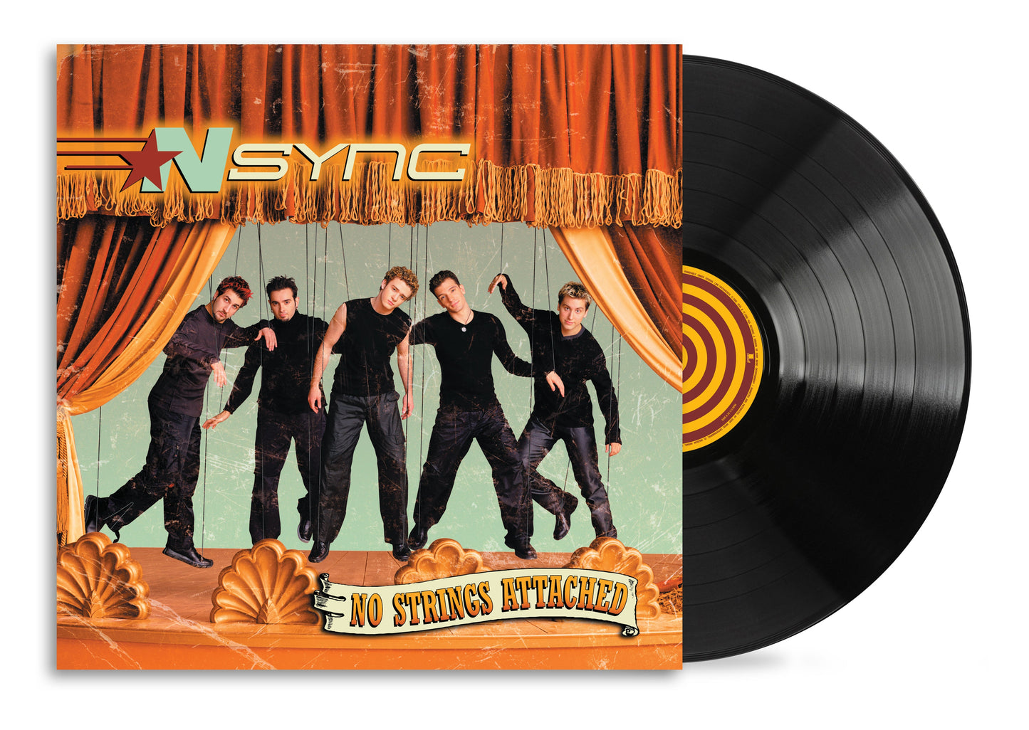 *NSYNC album cover and black vinyl record shown against a white background.