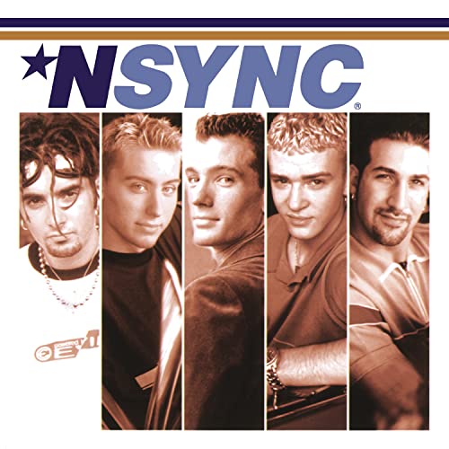 *NSYNC album cover featuring five band members in sepia-toned portraits.