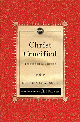 Red book cover with title "Christ Crucified" and author Stephen Charnock.