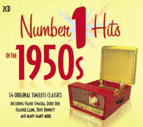 CD cover for "Number 1 Hits of the 1950s" with a vintage radio.