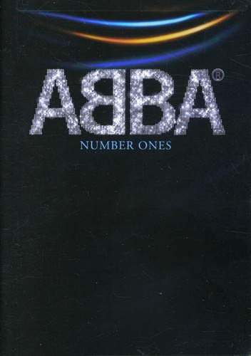 ABBA “Number Ones” DVD cover, black background with sparkling silver logo.